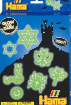 Hama Midi Perler - Glow In The Dark Perlesæt - 1.500 Perler - 3414