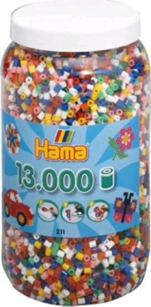 Hama Midi Perler - Mix 00 - 13.000 Perler I 10 Farver - 211-00