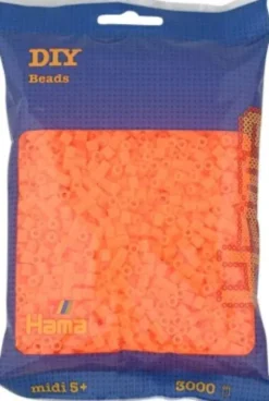 Hama Midi Perler - Neon Orange - 3.000 Stk. - 201-38