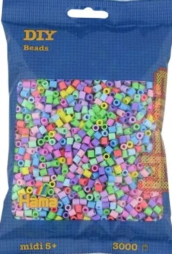 Hama Midi Perler - Pastel Mix - 3.000 Stk - 201-50
