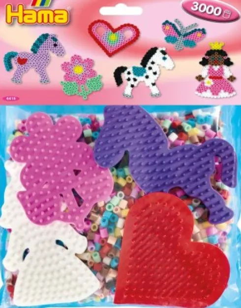 Hama Midi Perler - Perlesæt Med 3.000 Perler - Pink - 4415