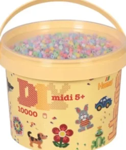 Hama Midi Perler - 10.000 Stk. I Spand - Pastel Mix 50 - 180-50