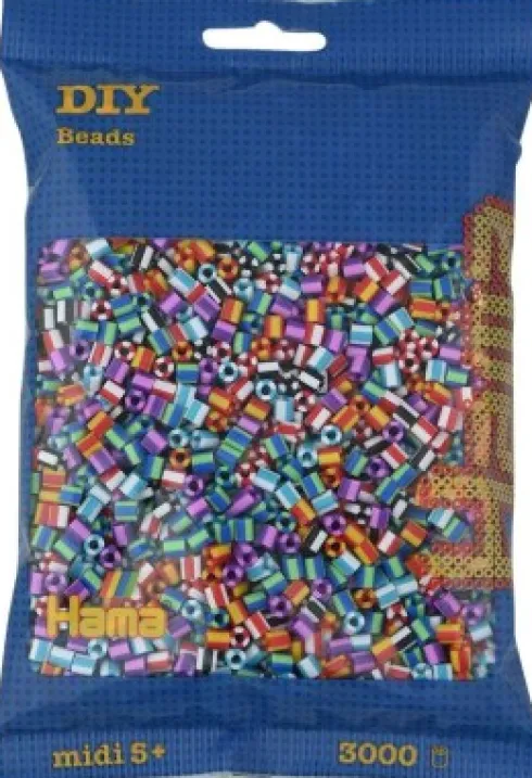 Hama Midi Perler - Stribet Mix 90 - 3.000 Stk. - 201-90