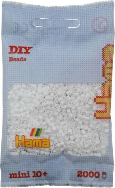 Hama Mini Perler - Hvid - 2.000 Stk. - 501-01
