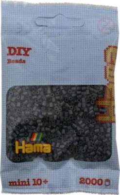 Hama Mini Perler - Mørkegrå - 2.000 Stk. - 501-71