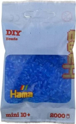 Hama Mini Perler - Transparent Blå - 2.000 Stk. - 501-15