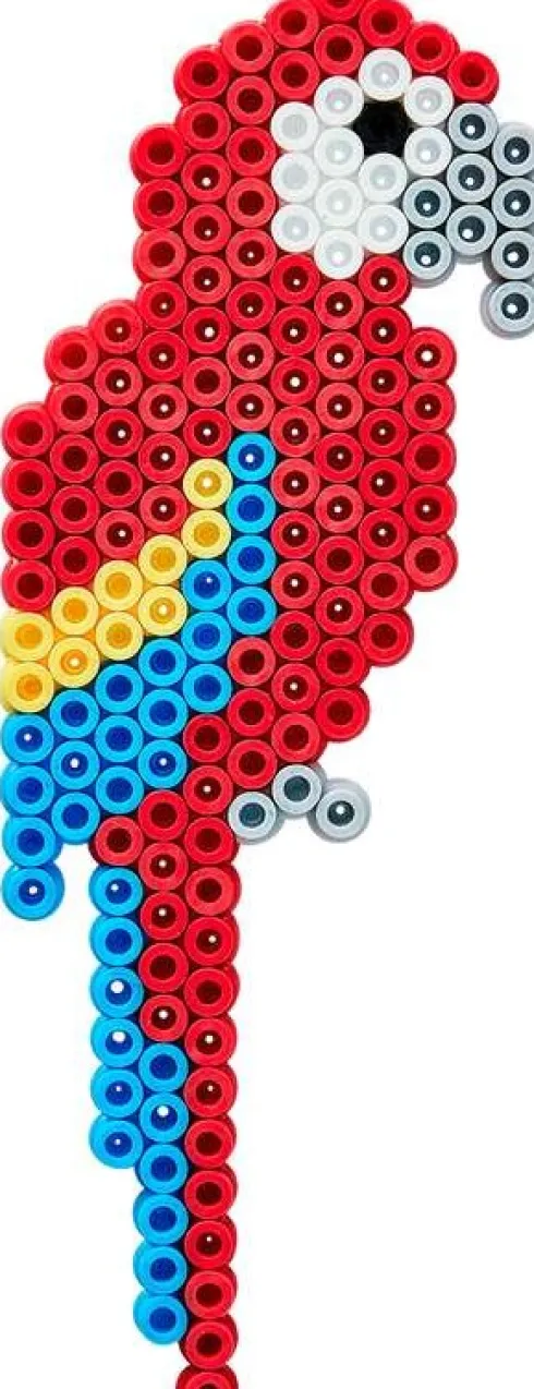 Hama 4220 - Papegøjer - Sekskant - 1.100 DIY Midi Perler + Plade