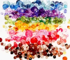 Harmoni Facetperlemix - Ø 4-12 MM - Hulstr. 1-2,5 MM - Assorterede Farver - 7X250 G