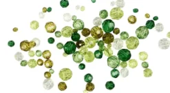 Harmoni Facetperlemix - Str. 4-12 MM - Hulstr. 1-2,5 MM - Grøn Glitter - 250 G