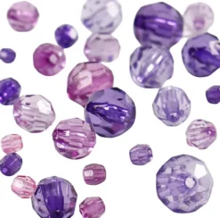 Harmoni Facetperlemix - Str. 4-12 MM - Hulstr. 1-2,5 MM - Lilla - 45 G