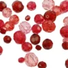 Harmoni Facetperlemix - Str. 4-12 MM - Hulstr. 1-2,5 MM - Rød Harmoni - 45 G