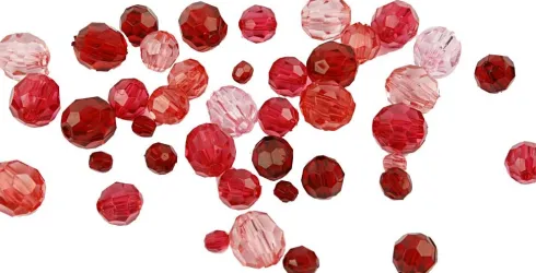 Harmoni Facetperlemix - Str. 4-12 MM - Hulstr. 1-2,5 MM - Rød Harmoni - 45 G