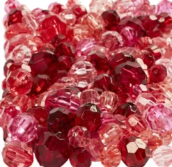 Harmoni Facetperlemix - Str. 4-12 MM - Hulstr. 1-2,5 MM - Rød Harmoni - 250 G
