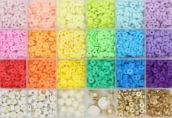 Heishi Fimo Perlemix M/Tilbehør, Pastelfarver