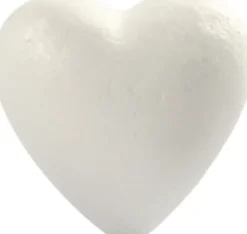 Hjerte - H 8 CM - Hvid - 5 Stk