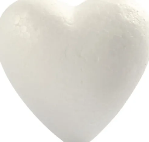 Hjerte - H 8 CM - Hvid - 5 Stk