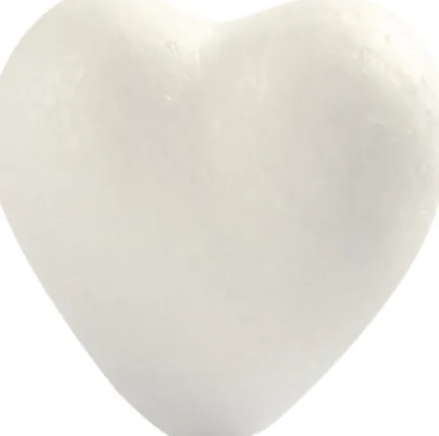 Hjerte - H 6 CM - Hvid - 5 Stk