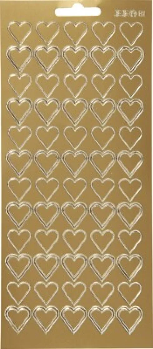 Hjerte Klistermærker - Guld