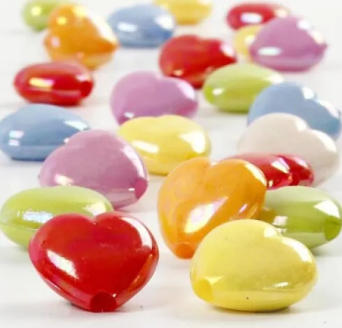 Hjerte Mix - Str. 25X15 MM - Hulstr. 3 MM - 125 ML - 70 G