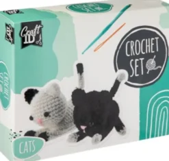 Hæklekit - 2 Katte DIY Hæklesæt Inkl. Garn - Craft Id