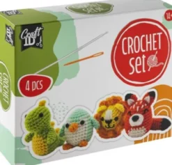 Hæklekit - Løve, Pingvin, Dinosaur Og Ræv - 4 Dyr - Craft Id