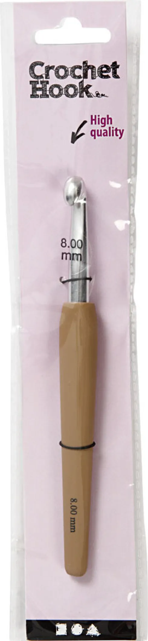 Hæklenål - Nr. 8 - L 14,5 CM - Brun