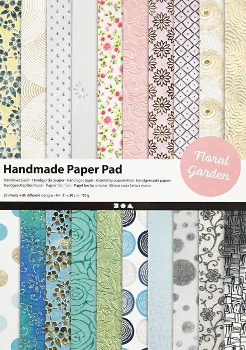 Håndlavet Papir - DIY Sæt - 20 A4 Ark Med Forskellige Designs