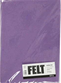 Hobbyfilt - A4 - 210X297 MM - 1,5-2 MM - Lys Lilla - 10 Ark