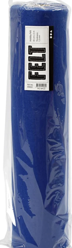 Hobbyfilt Rulle - B 45 CM - 1,5 MM - 180-200 G - Blå - 5 M