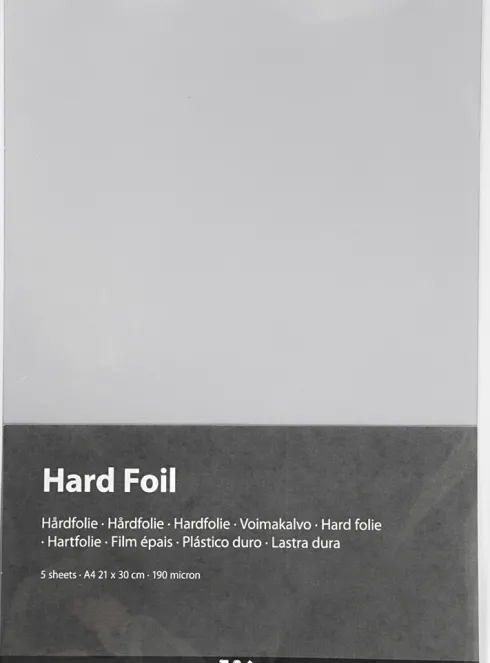 Hårdfolie - A4 - 210X297 MM - Tykkelse 190 My - 5 Ark