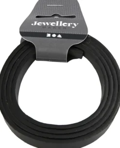 Imiteret Læderbånd - B 10 MM - Tykkelse 3 MM - Sort - 1 M