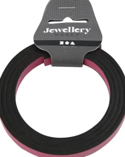 Imiteret Læderbånd - B 10 MM - Tykkelse 3 MM - Pink - 1 M