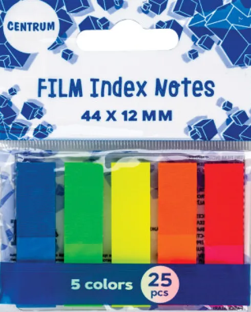Indeksfaner 45 X 12 MM - 5 Neonfarver Assorterede - Centrum