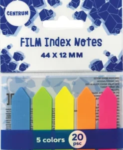 Indeksfaner 45 X 12 MM - 5 Neonfarver Assorterede - Centrum