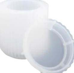 Jesmonite - Form - Silikone - Rillet Beholder Med Låg