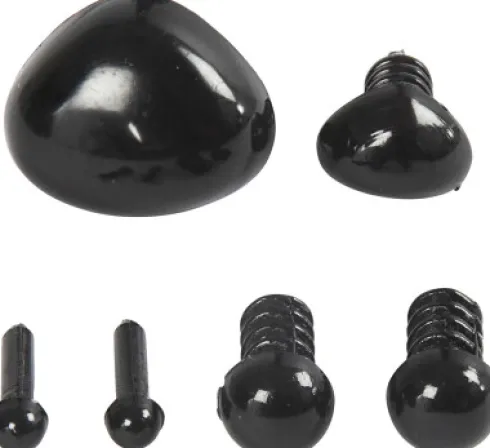 Øjne Og Snuder Til Modellering - Ø 3+6 MM - Str. 8X6+14X11 MM - Sort - 20 Sæt