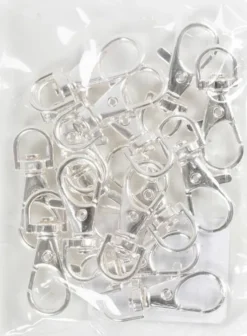 Karabinhage - H 3,7 CM - Ø 37 MM - B 1,4 CM - Forsølvet - 15 Stk