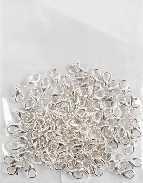 Karabinhage - L 10 MM - Forsølvet - 100 Stk