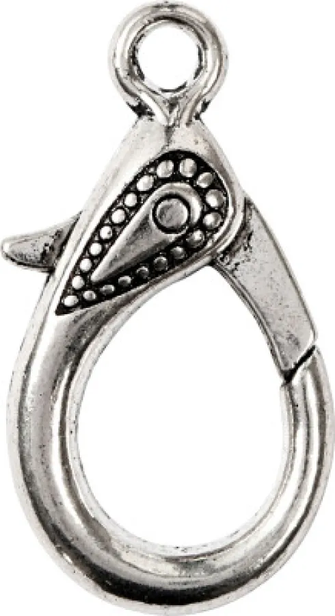 Karabinhage - L 30 MM - Hulstr. 3 MM - Antik Sølv - 4 Stk