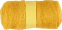 Kartet Uld - Gul - 100 G/ 1 Bundt