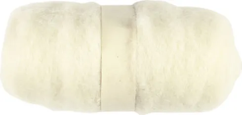 Kartet Uld - Hvid - 100 G