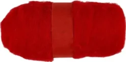 Kartet Uld - Rød - 100 G/ 1 Bundt