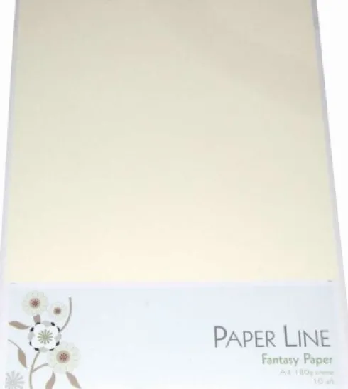 Karton - A4 - Creme - 10 Ark - 180 G - Fantasy Paper - Paper Line