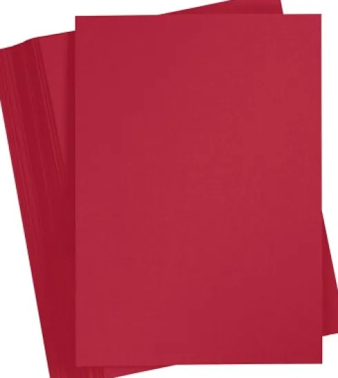 Karton - A5 - 180 G - Julerød - 100 Ark