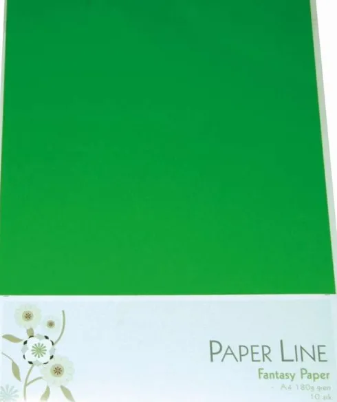 Karton - A4 - Grøn - 10 Ark - 180 G - Fantasy Paper - Paper Line