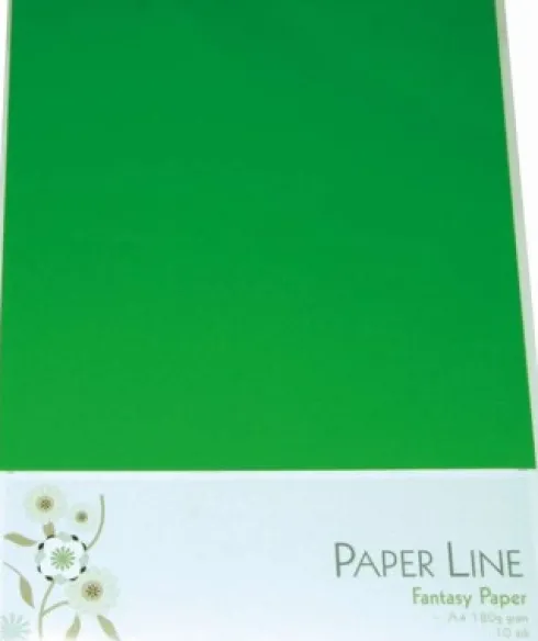 Karton - A4 - Grøn - 10 Ark - 180 G - Fantasy Paper - Paper Line