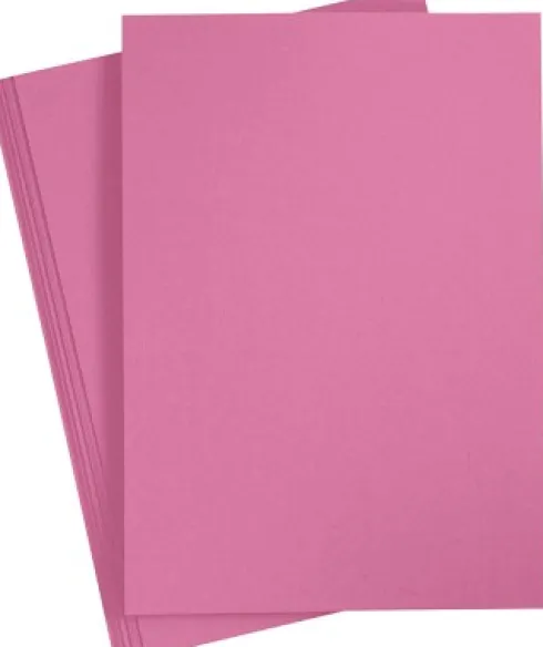 Karton - A4 - 220 G - Rosa - 10 Ark