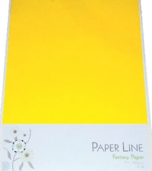Karton - A4 - Gul - 10 Ark - 180 G - Fantasy Paper - Paper Line