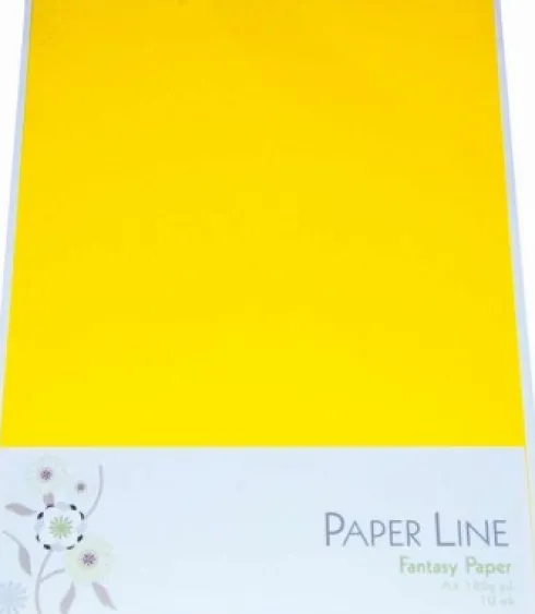 Karton - A4 - Gul - 10 Ark - 180 G - Fantasy Paper - Paper Line