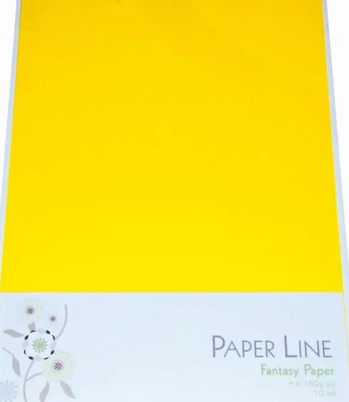 Karton - A4 - Gul - 10 Ark - 180 G - Fantasy Paper - Paper Line